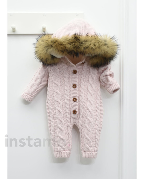 Dětský růžový overal s kapucí-258063-20