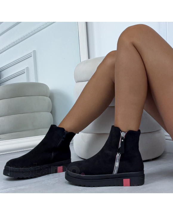 Černé semišové polokozačky-321211-20