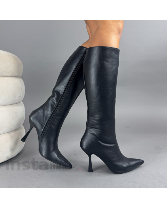Černé vysoké kozačky-323415-20