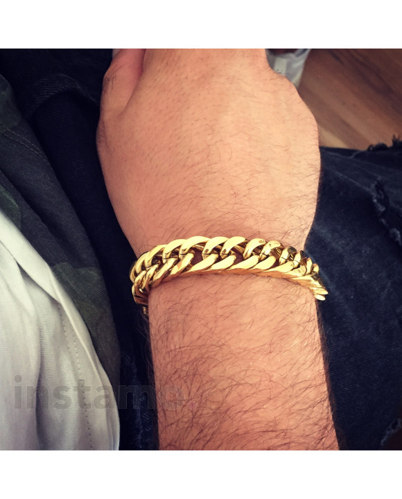 Pozlátený oceľový náramok 