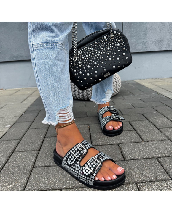 Černé pantofle s kamínky-320502-20