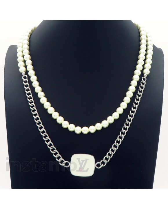 Dámský stylový náhrdelník s perlami-318247-20