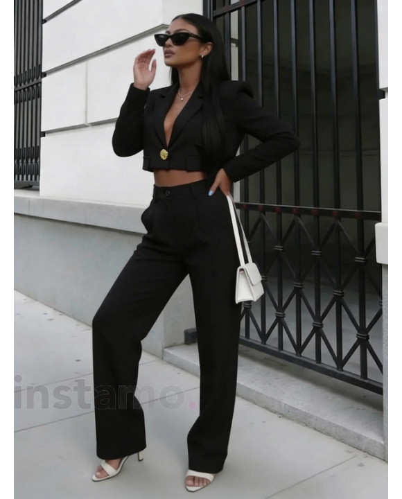 Černý kalhotový komplet-326583-20