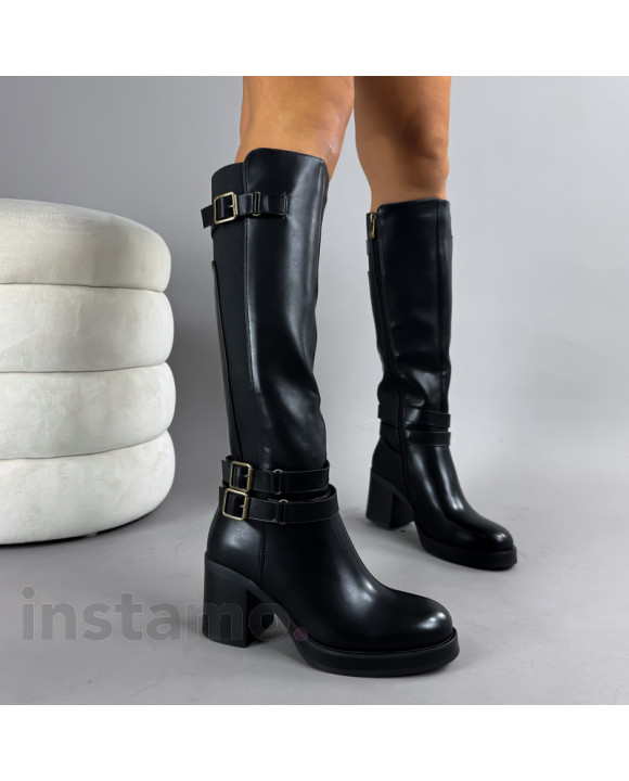 Černé vysoké kozačky-322817-20