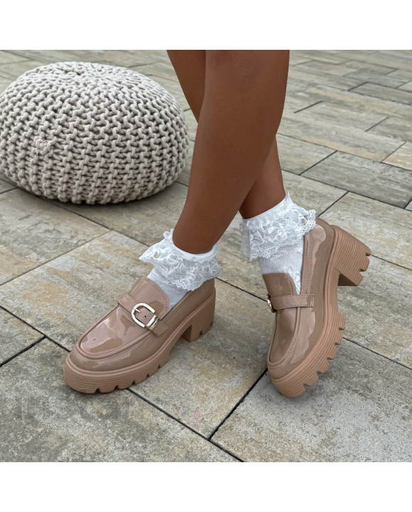 Béžové lakované mokasíny-322669-20