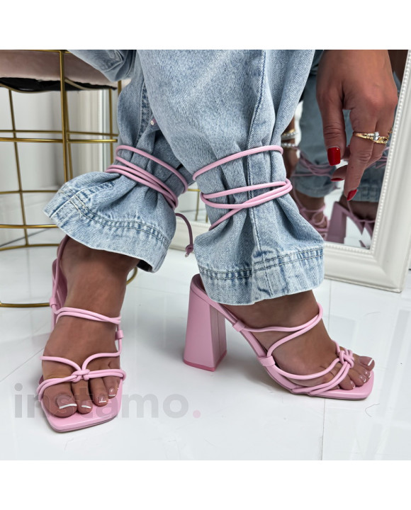 Růžové šněrovací sandále-326532-20