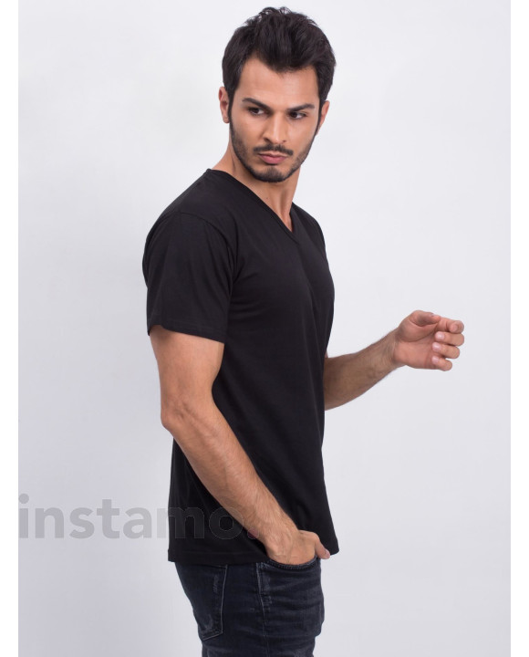Černé bavlněné tričko-244102-20