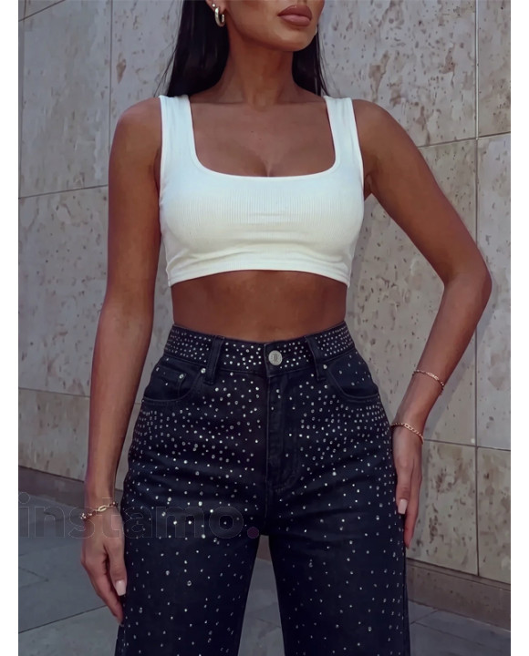 Modré džíny s kamínky GLAM-329319-20