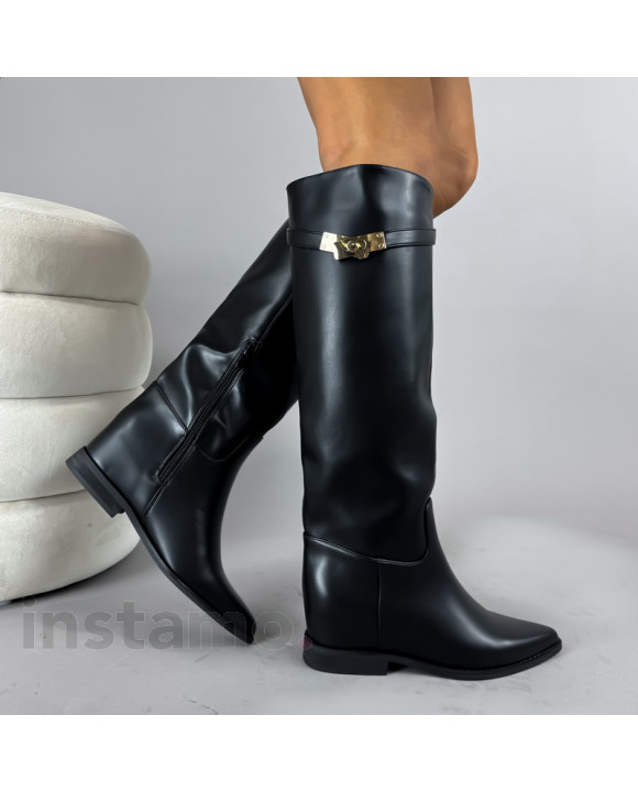 Černé vysoké kozačky-323211-20