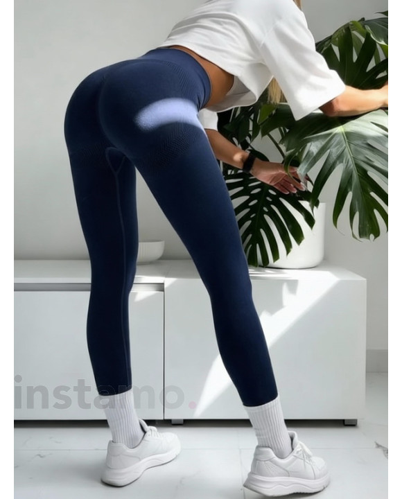 Tmavě modré double push-up legíny-324646-20