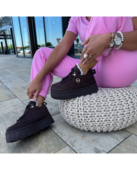 Čokoládové zateplené tenisky-323075-20