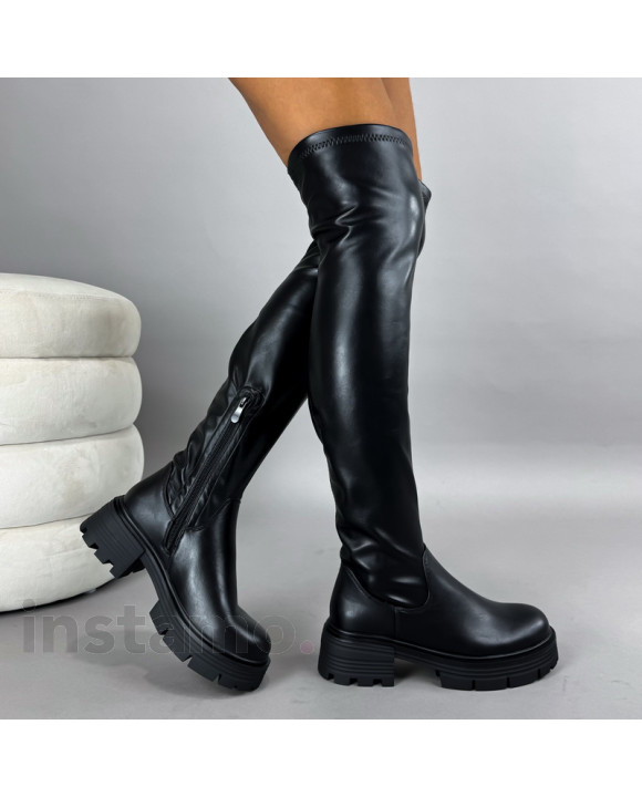 Černé vysoké kozačky-322129-20