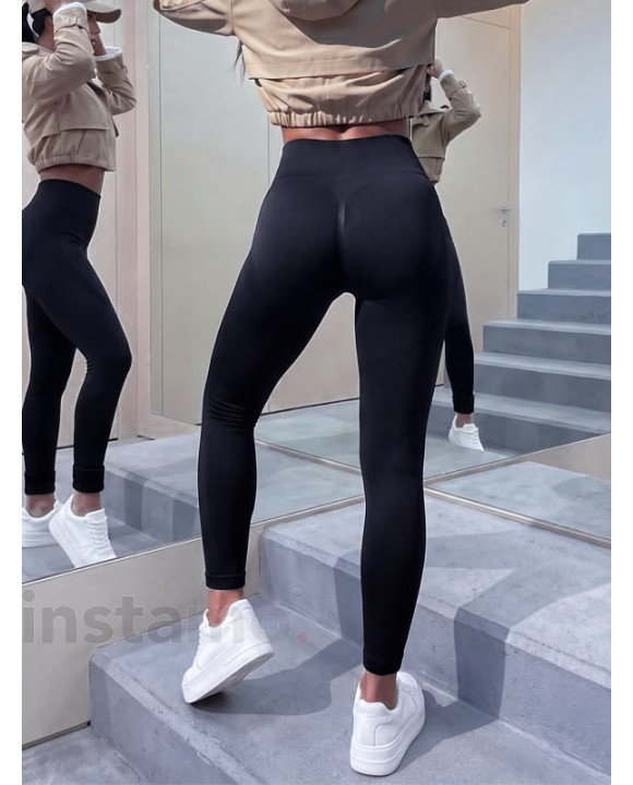 Černé push up jemně zateplené legíny-330806-20