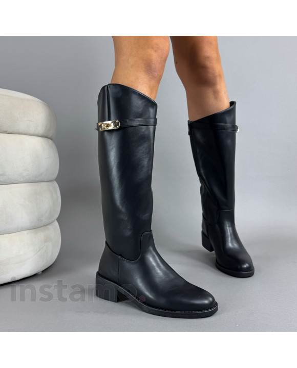 Černé vysoké kozačky-323472-20