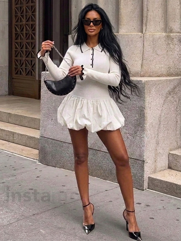 Bílé PUFFY šaty-329679-31