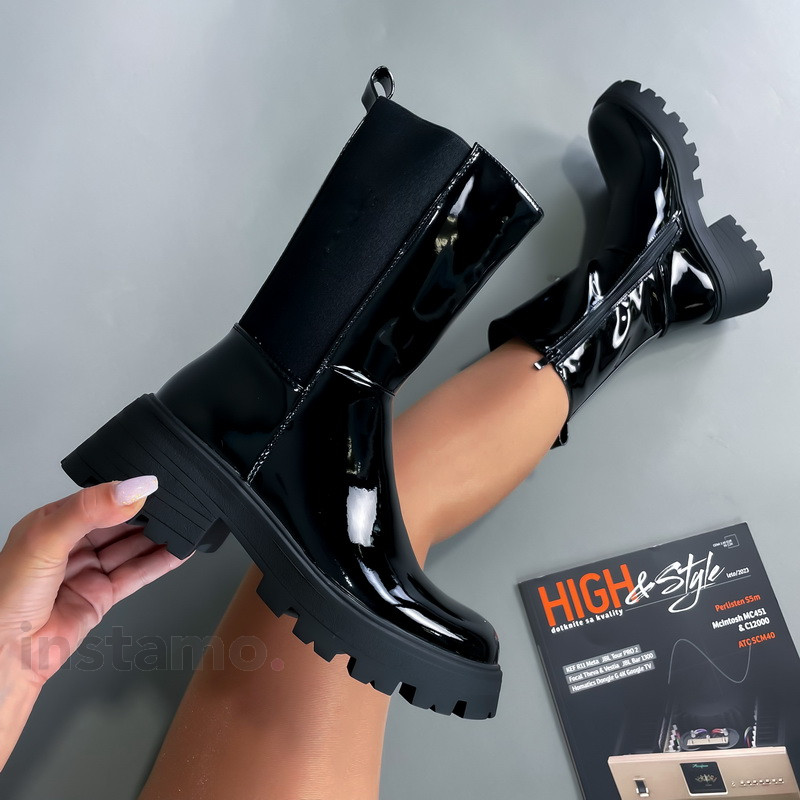 Černé lakované polokozačky-290700-37