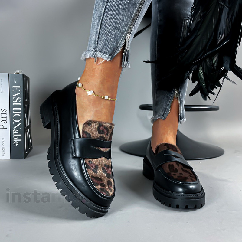 Černé leopardí mokasíny-309439-35