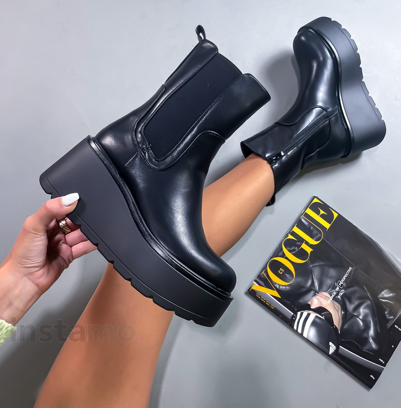 Černé polokozačky na platformě-275732-31