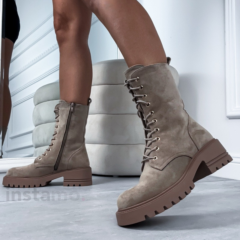 Hnědé semišové polokozačky-322891-38