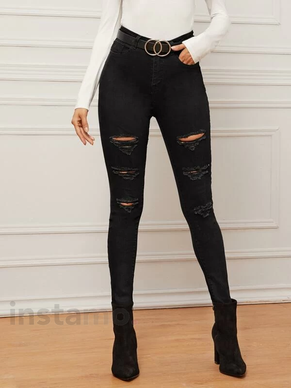 Černé potrhané džíny-280799-38