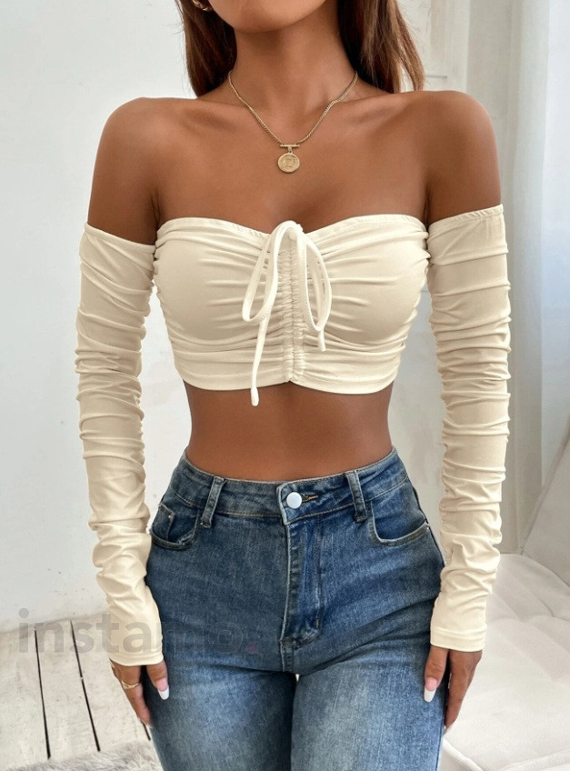 BÉŽOVÝ CROP TOP-316991-32