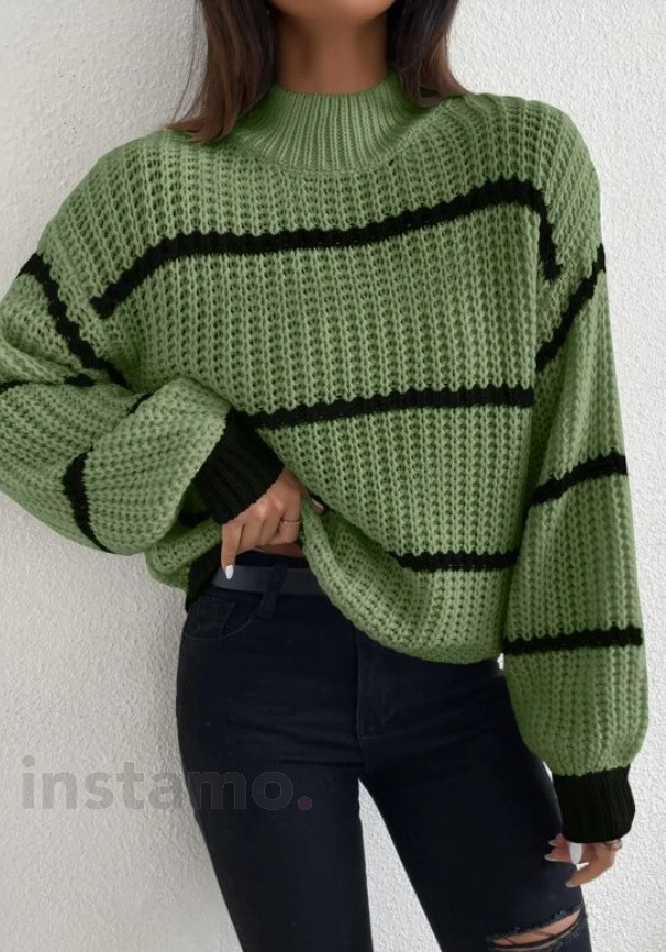 Zelený pletený svetr-295831-31