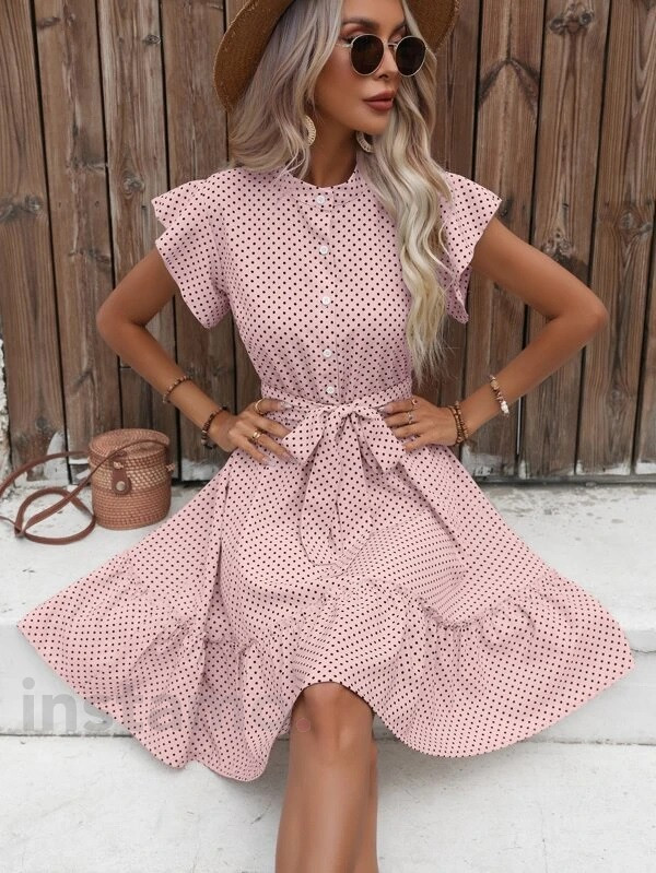 Pudrové puntíkované šaty-284525-31