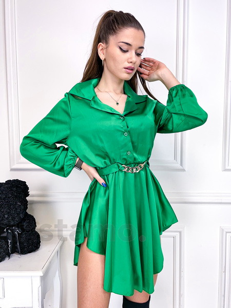 Zelené šaty s páskem-259695-35