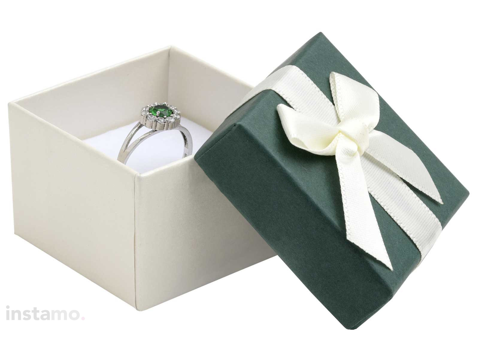 Zelená papírová dárková krabička s mašlí-278234-31