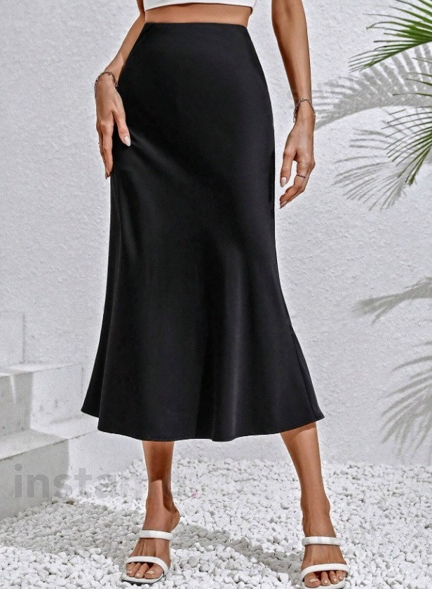 Černá saténová sukně-300303-33