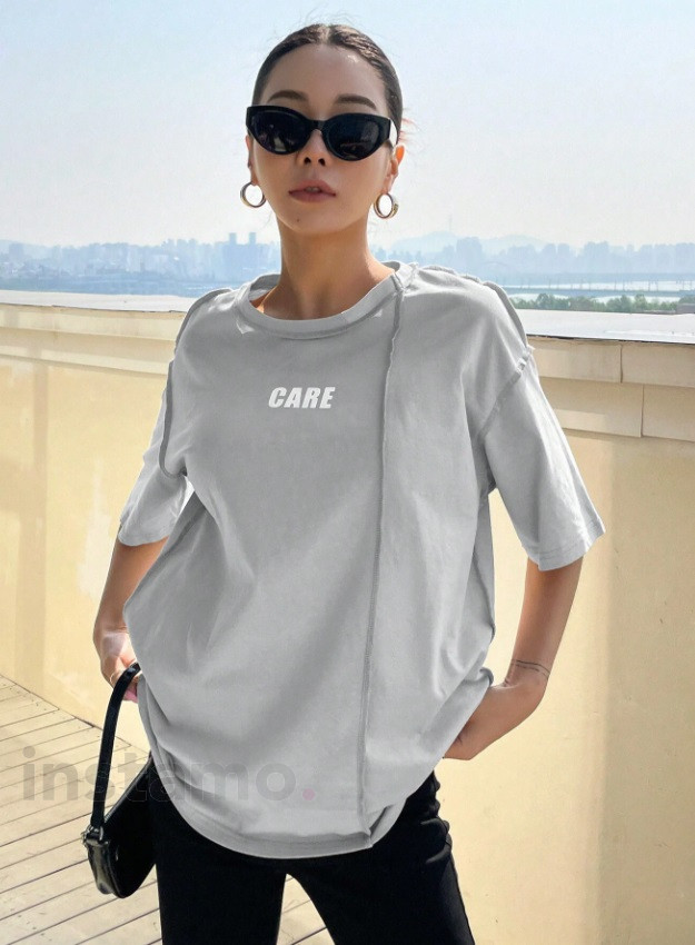 Šedé oversize tričko-304680-39