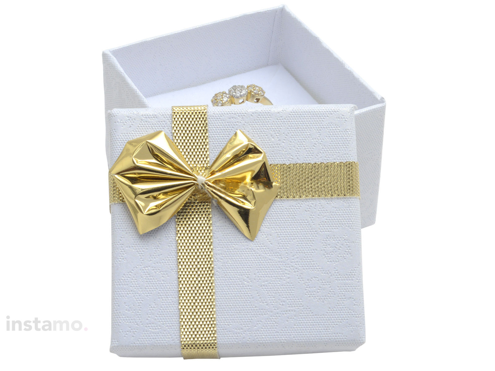 Bílá papírová dárková krabička s mašlí-278233-32