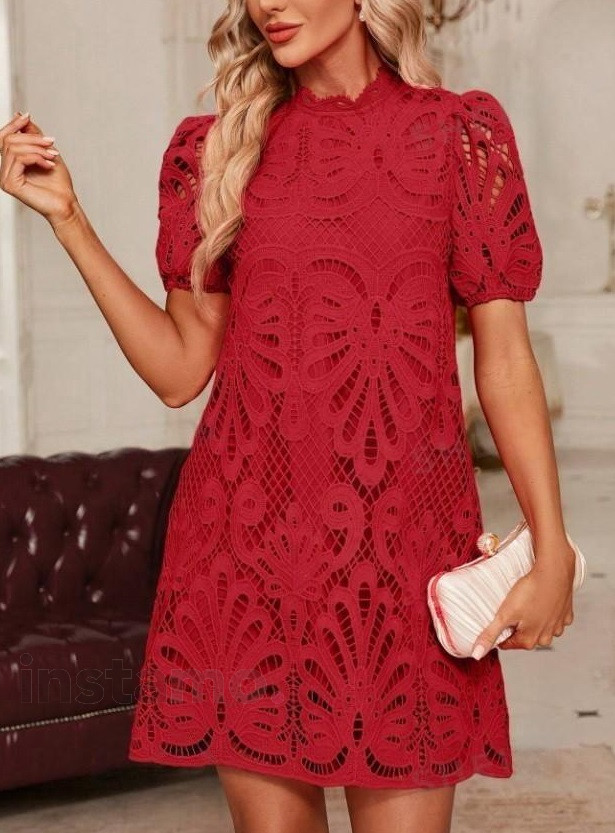 Červené elegantní šaty-301072-34