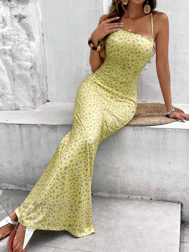 Žluté dlouhé šaty-305231-313