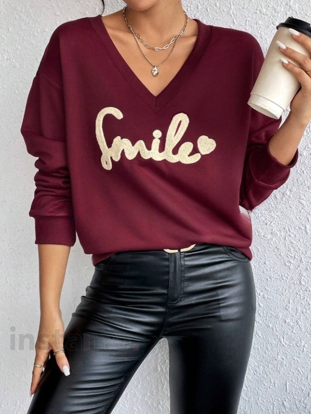 Vínová mikina SMILE-312049-36