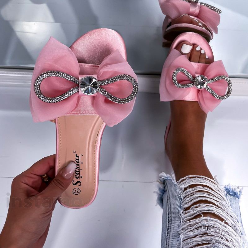 Růžové pantofle s mašlí-266990-312