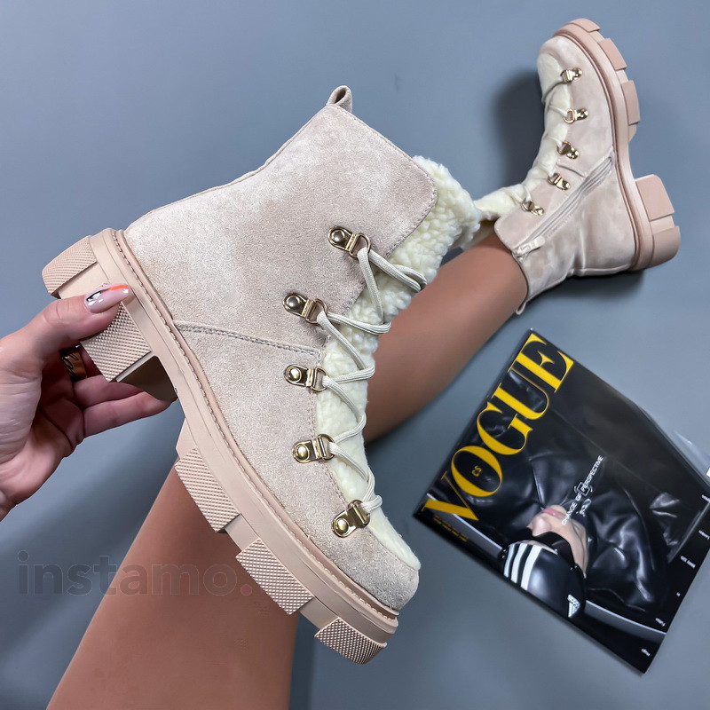 Béžové kotníkové boty-274570-313