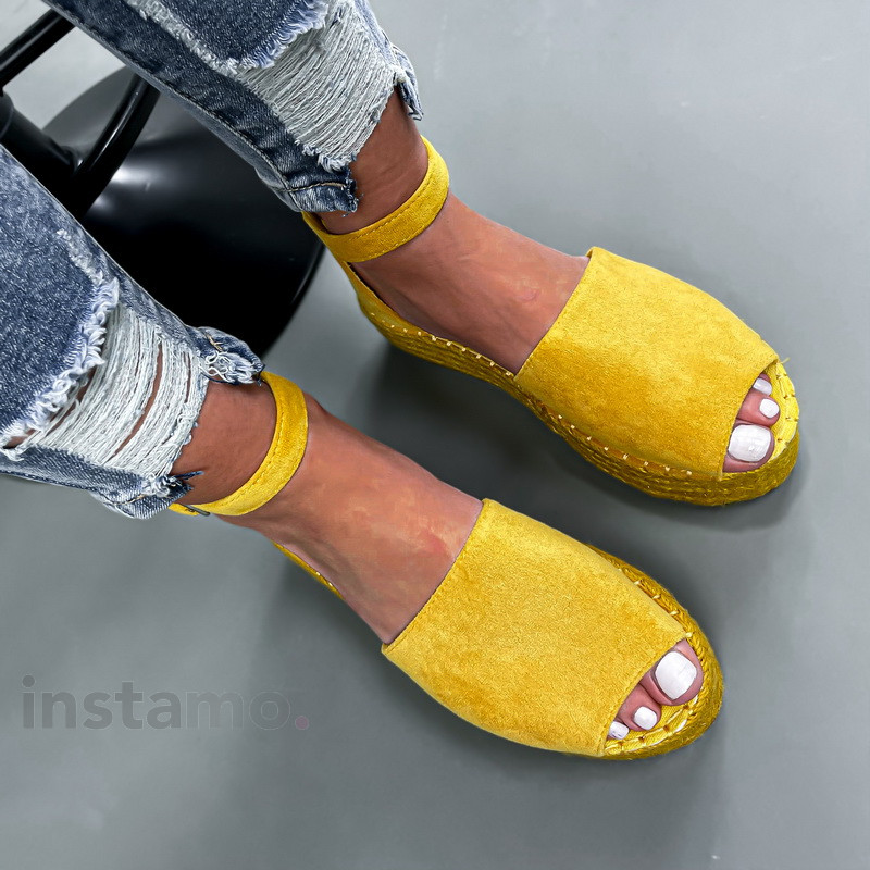 Žluté dámské sandále na platformě-210887-34