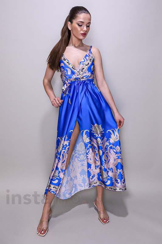 Modro-růžové dlouhé šaty-266003-34