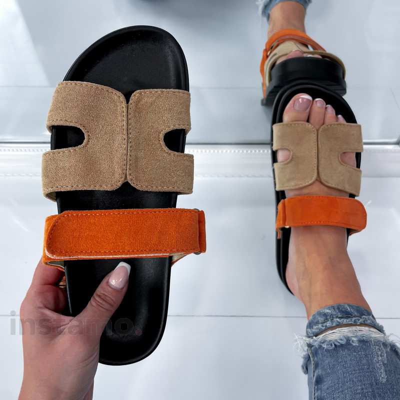 Béžovo-oranžové pantofle-300330-33