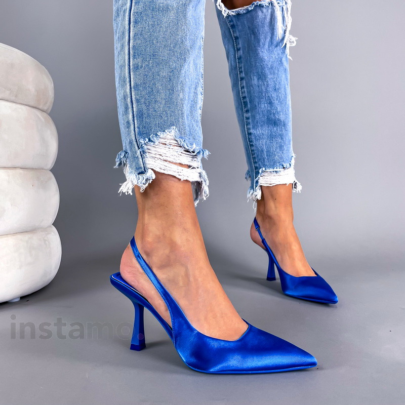 Modré saténové sandále-269400-33
