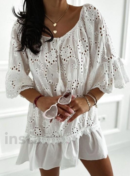 Bílé madeirové šaty-301366-31