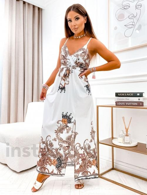 Bílé dlouhé vzorované šaty-285995-31