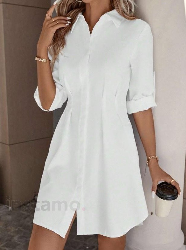 Bílé košilové šaty-302026-32