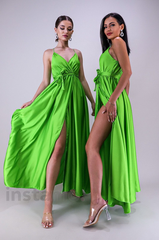 Zelené dlouhé saténové šaty-266376-35