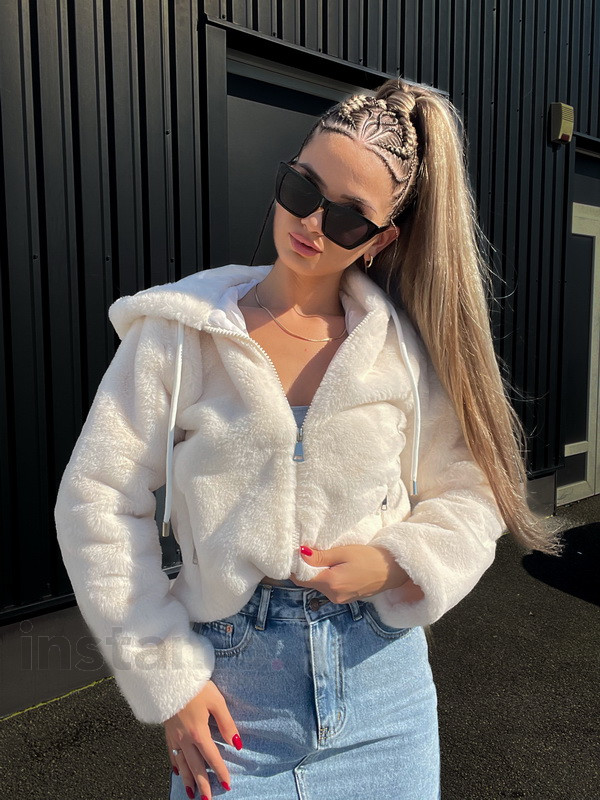 Bílá kožešinová bundička-291364-35