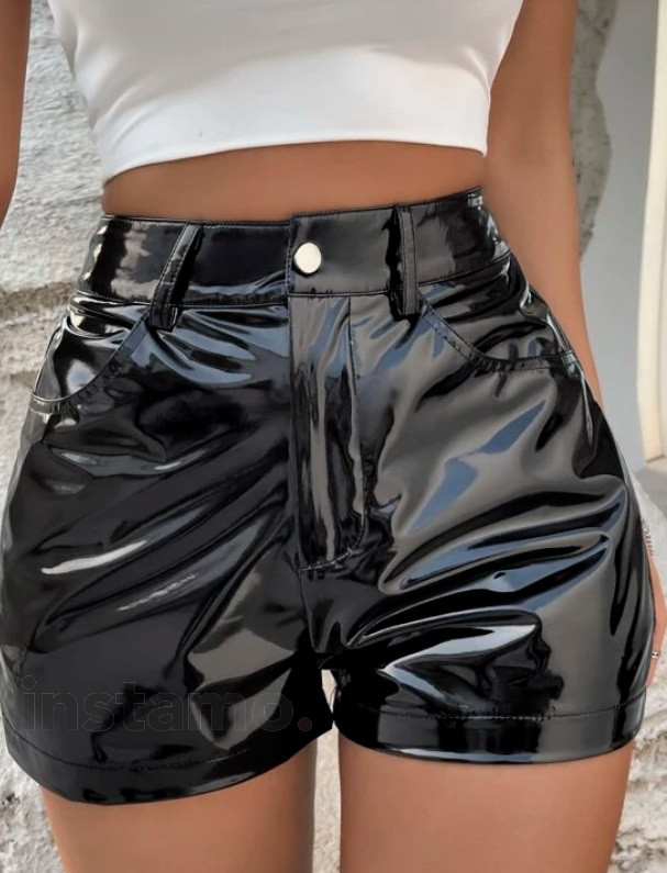Černé latexové kraťasy-297636-33