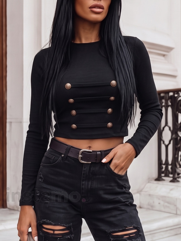 Černý top s knoflíky-330342-31