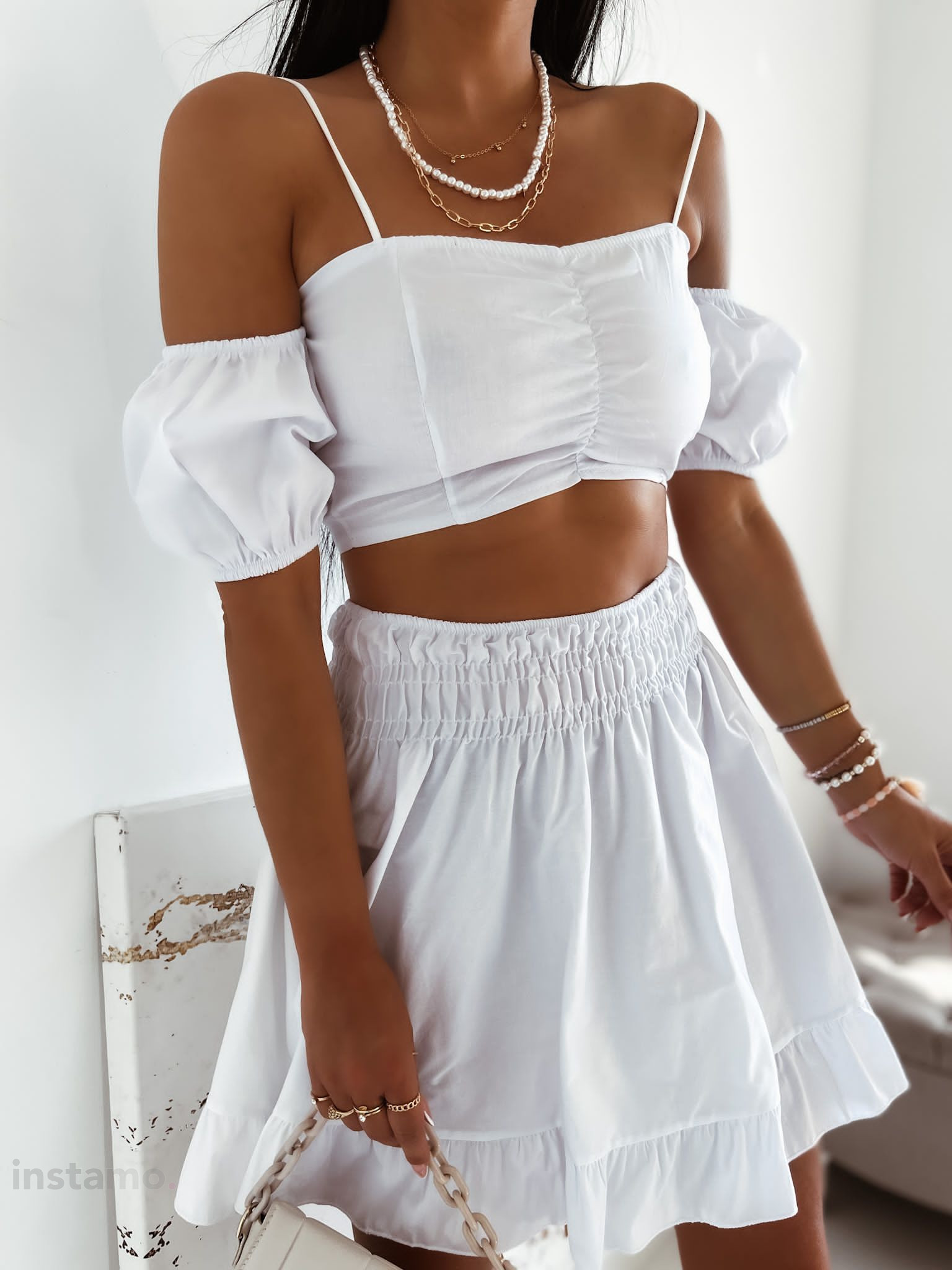 Bílý bavlněný sukňový komplet-269578-31