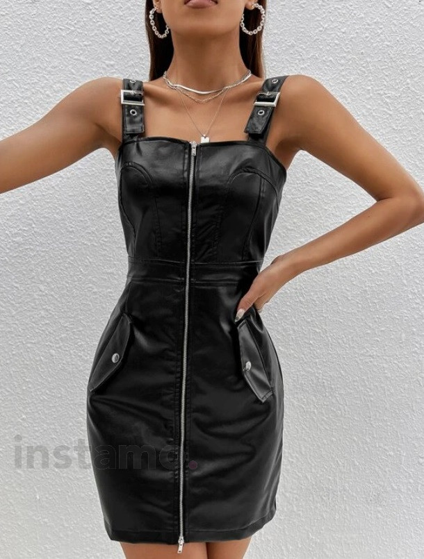 Černé koženkové šaty-296941-32
